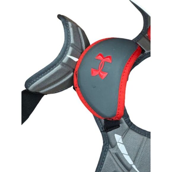 under Armour lacrosse xs extra small chest pads youth sports grey red black - Picture 6 of 11
